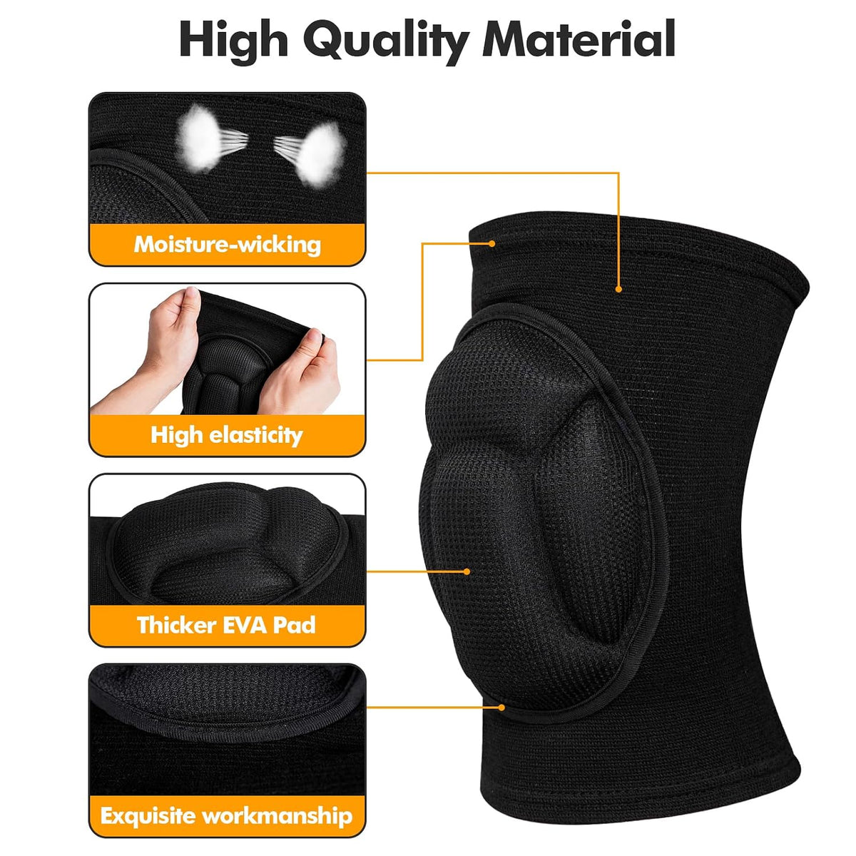 Protective Knee Pads, Thick Sponge Anti-slip,Women's/Men's Knee Pads for Volleyball, Rock Climbing, Cycling, Dancing