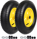 (2-PACK) 4.80/4.00-8" Tire and Wheel, 16" Pneumatic Tire Wheels with 3/4" Bearings and 3" Centered Hub for