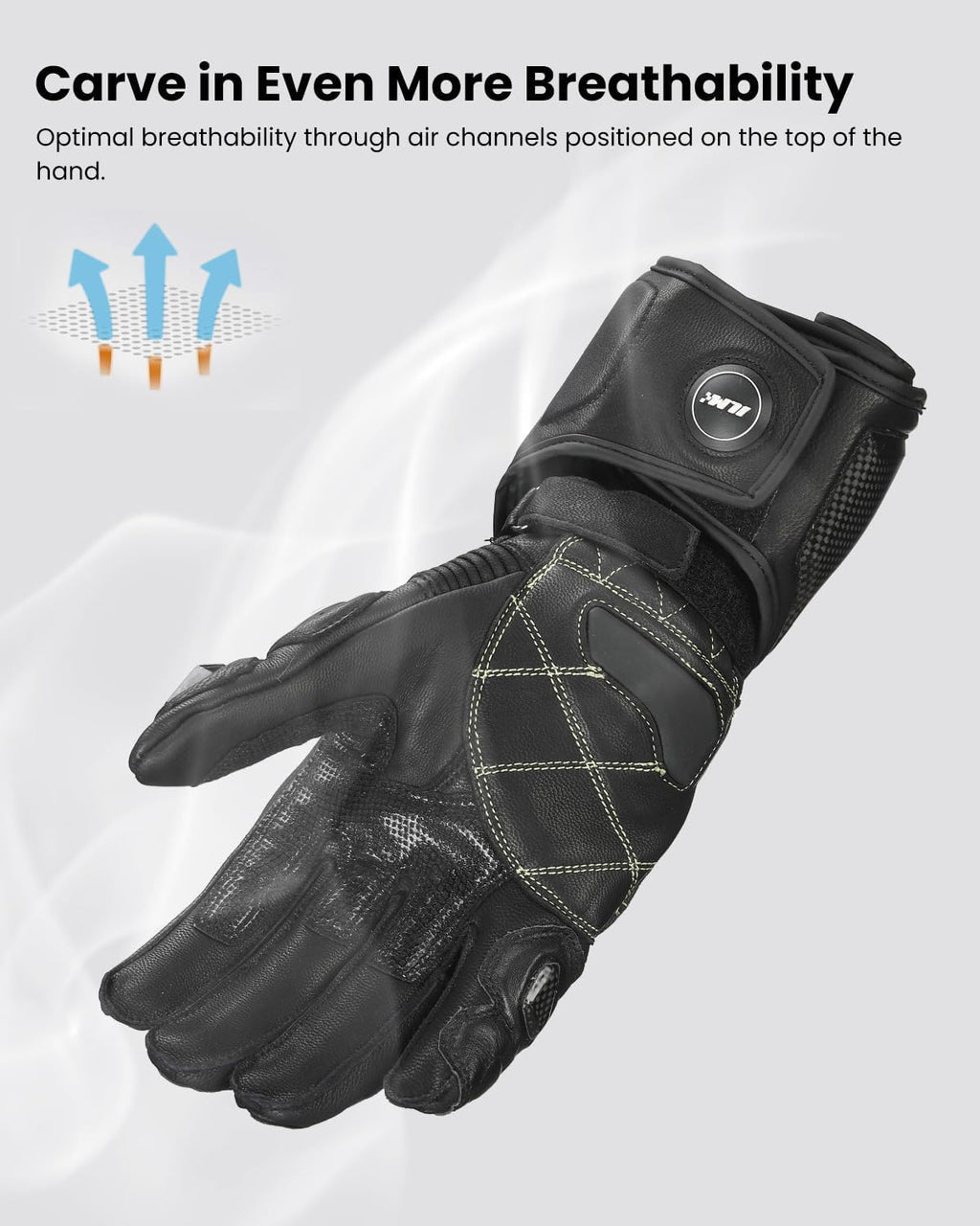 Air Flow Leather Motorcycle Gloves for Men and Women Model GRC01L | 0
