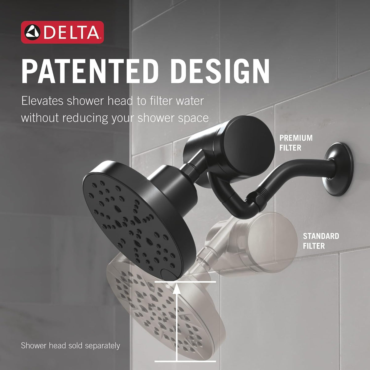 Faucet Clarifi Premium Shower Filter Attachment with Filter, Hard Water Shower Filter, Shower Head Filter, Matte