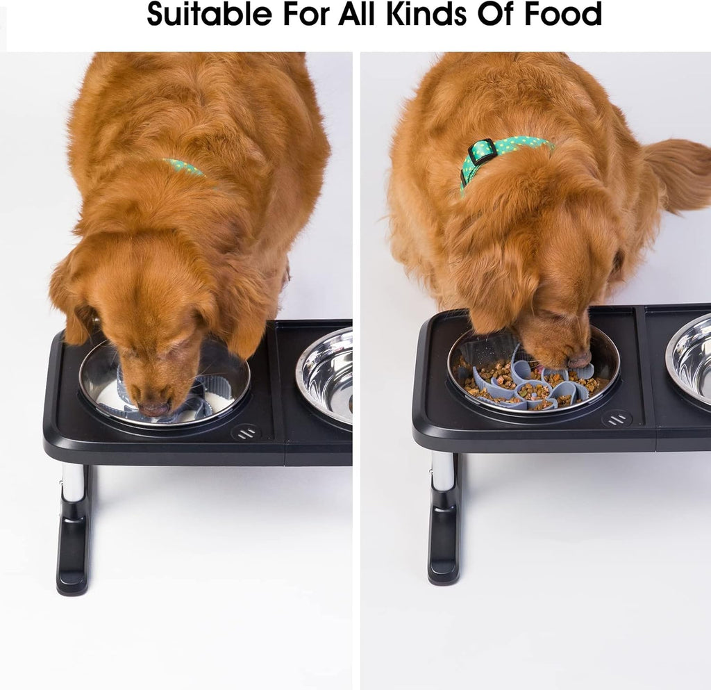 Slow Feeder Dog Bowls Insert [Octopus Suction Cups] Super Firm Slow Eating Dog Bowl [Cuttable] for Large Breed and