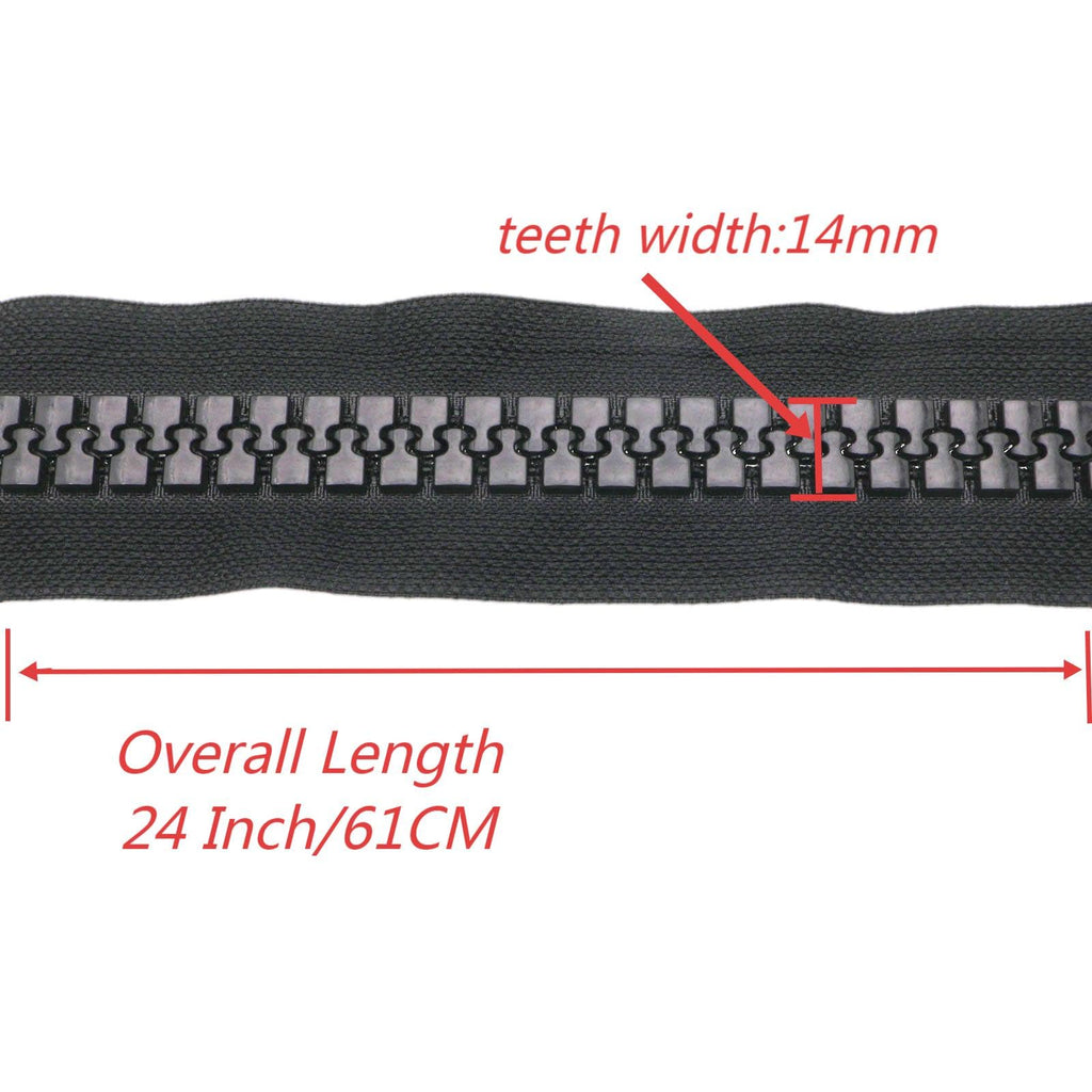 61cm #20 Super Large Separating Zipper for Sewing (24" Black)