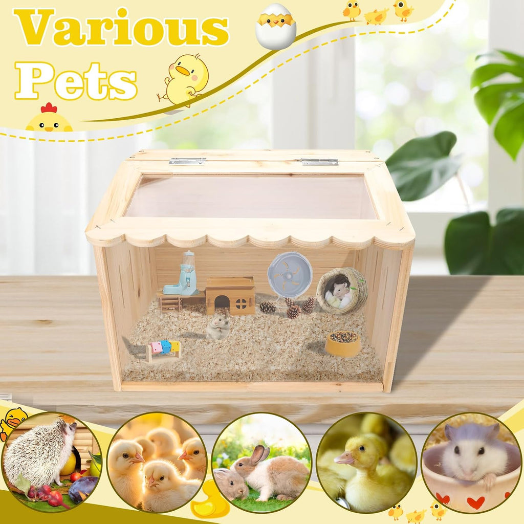 Chicken Brooder Box, Large Wooden Brooder Box for Chicks, Chick Brooder Baby Chicken Supplies, Animal Playpen with