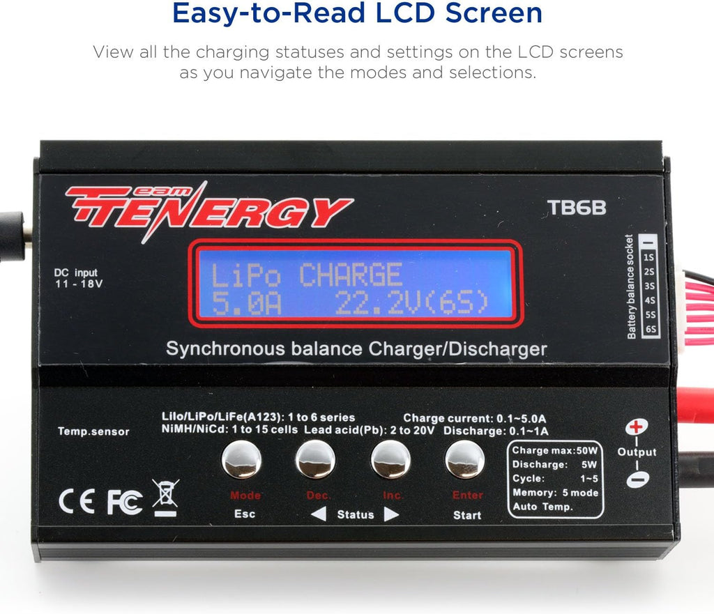 1S-6S Digital Battery Pack Charger for Li-Fe/Li-PO/NiCd/NiMH Packs Balance Charger Discharger