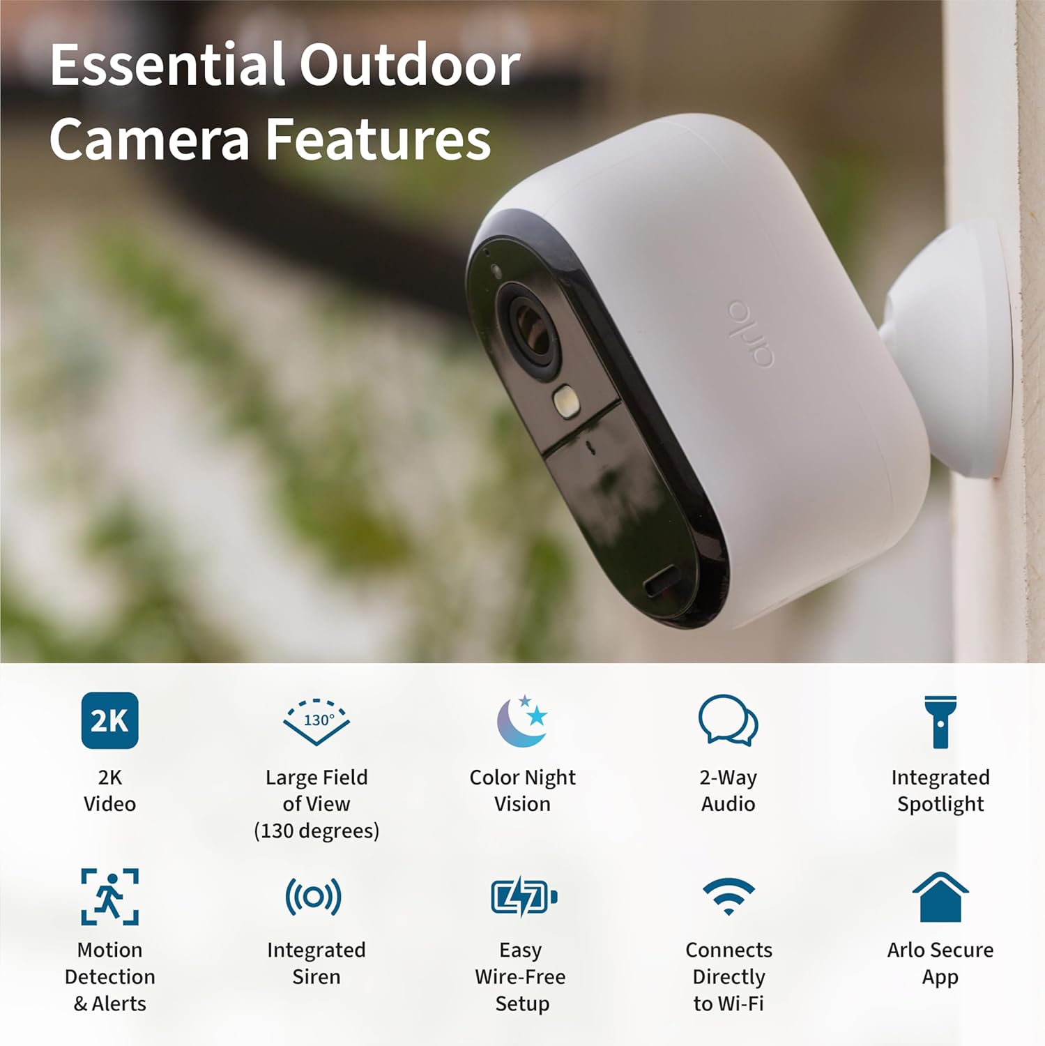 Essential Security Cameras Wireless Outdoor 2K (2nd Gen, 2023 Release) - Battery Power, Person Recognition, Package