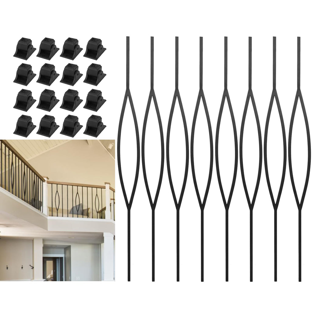 8-Pack 44" Iron Balusters for Staircase Interior