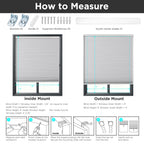 Cordless Blackout Cellular Shades, 35" W x 64" H, White