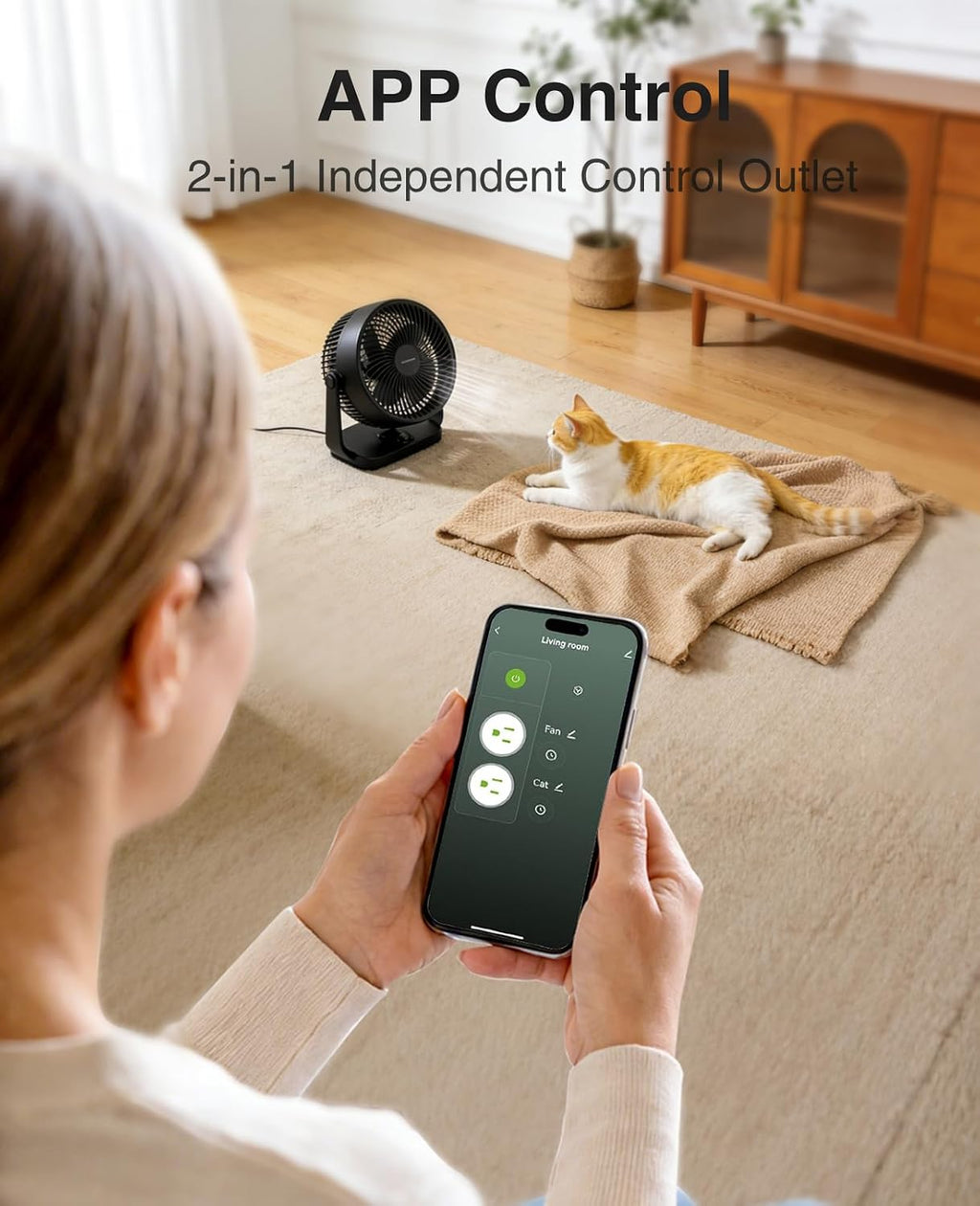 Dual Smart Plug 15A, GHome Smart Plugs Work with Alexa and Google Home, 2-in-1 Compact Smart Outlet Timer with APP