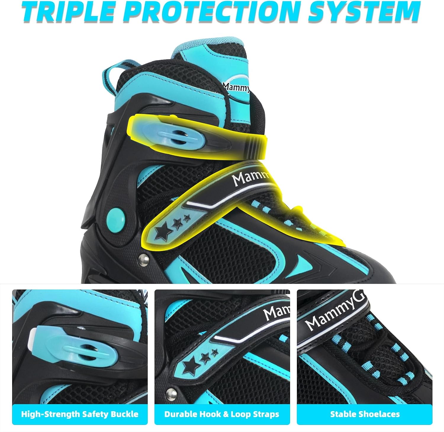 Adjustable Inline Skates for Kids Boys Girls Youth Blades Roller Skates with Light up Wheels Ages 4-16