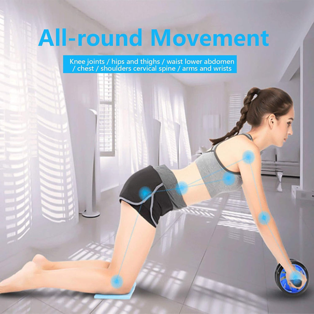 Ab Roller Kit, 5-in-1 with Knee Pads, Push-Up Bars & Jump Rope | Stainless Steel, Non-slip TPR, Floor Safe, Home Gym