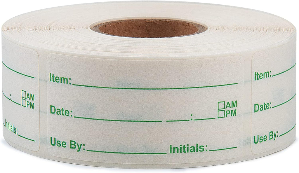 500 Stickers 1 x 2 Inch Use by Dissolvable Labels Green