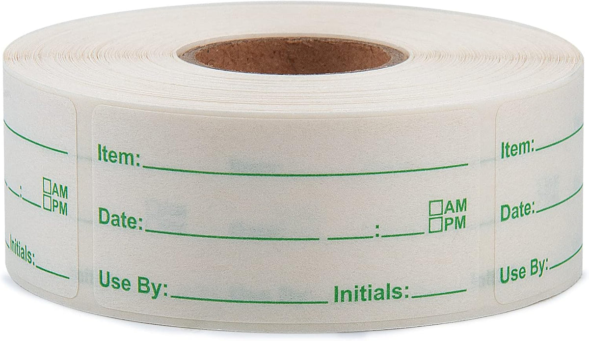 500 Stickers 1 x 2 Inch Use by Dissolvable Labels Green