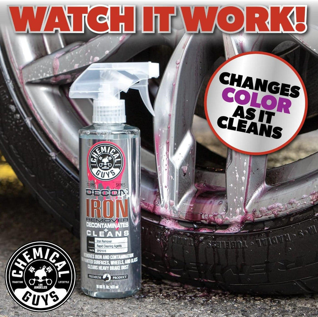 Decon Pro Iron Remover & Wheel Cleaner, Fallout Spray, 16 oz | Dissolves bonded iron, brake dust and fallout on