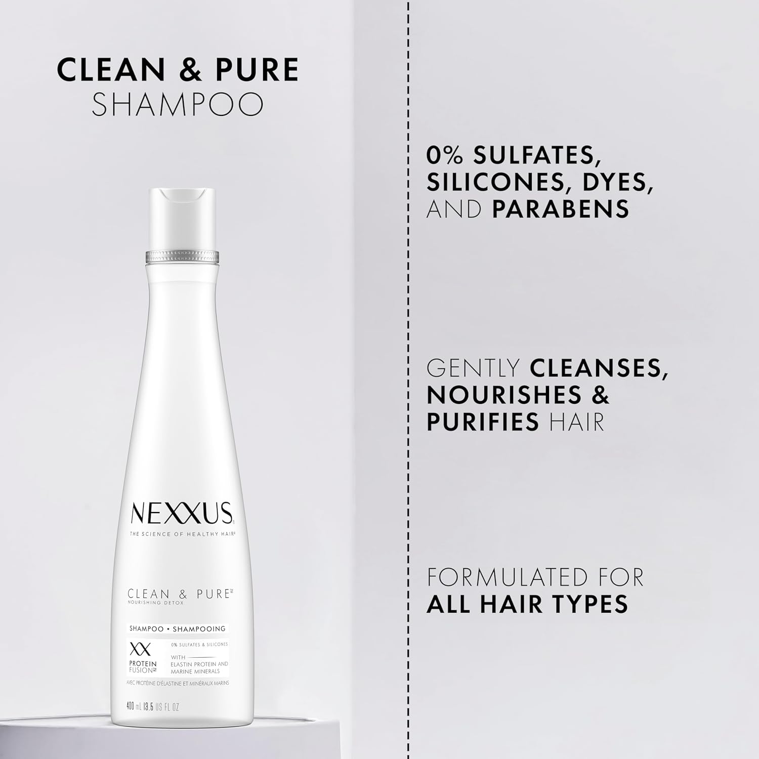 CLEAN & PURE Shampoo Detox for Professional-Level Silicon, Sulfate & Paraben Free Hair Care Powered by Clarifix