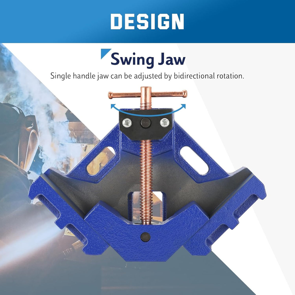 2Pcs Cast Iron Welders Angle Clamp Heavy Duty Two Axis Welding Clamp | Right Angle 90 Degrees Self Centering Jig and