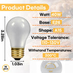 16-Pack 40W Heat Lamp Bulb, Shatterproof, Compatible With Hatco 02.30.265
