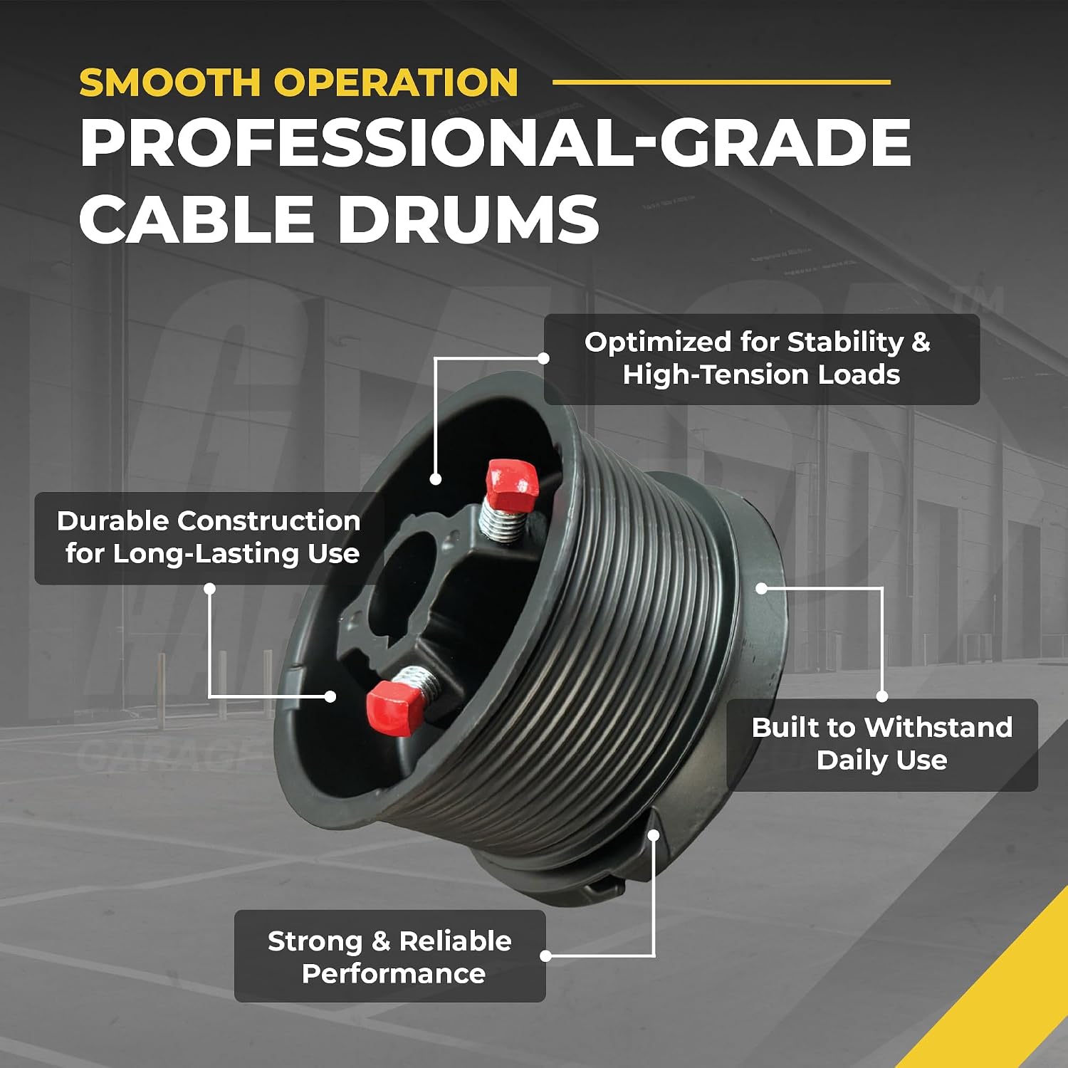 Garage Door Cable Drums Hardware Parts for Doors up to 12' Feet Door, Large Lift - Heavy Duty Long Lasting Drum for