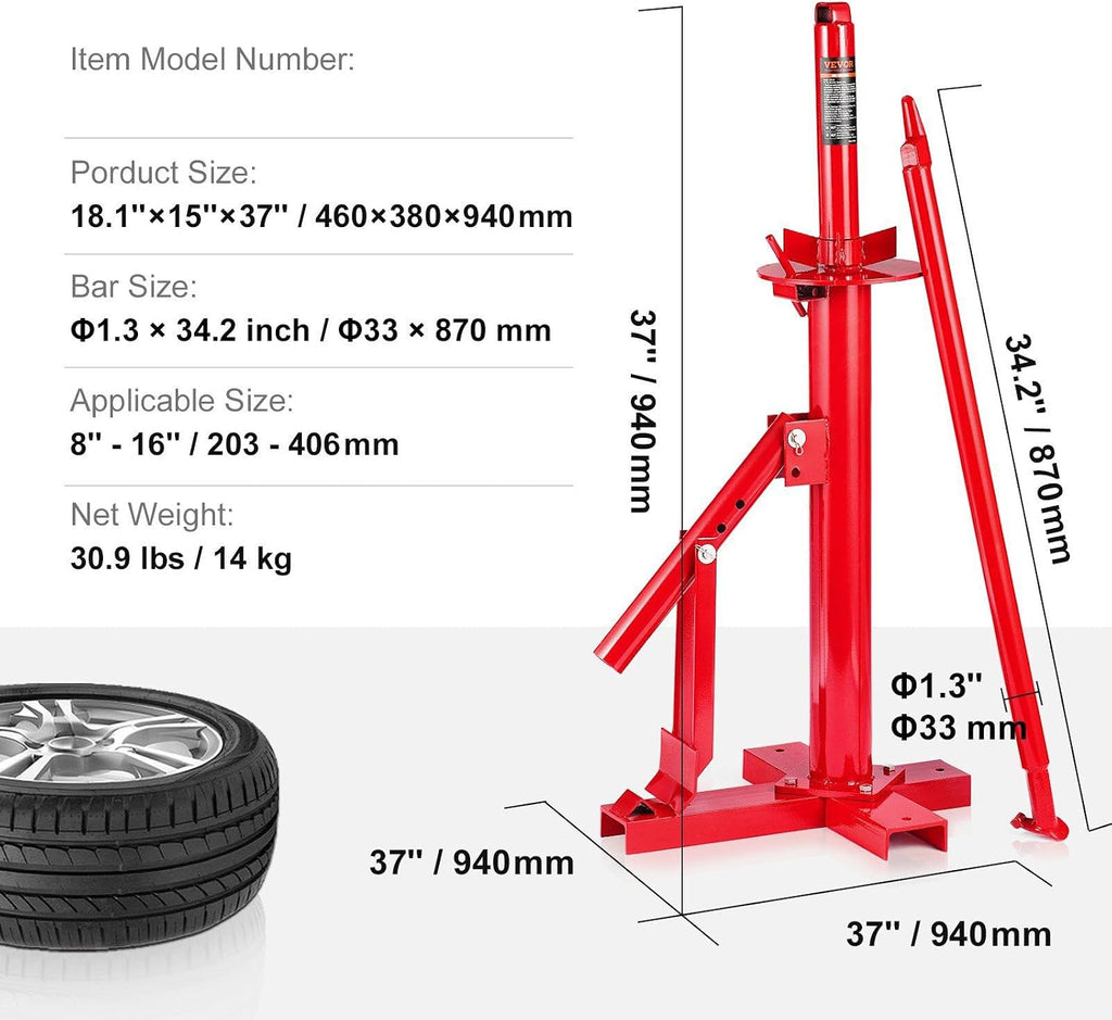 Manual Tire Changer, Portable Hand Bead Breaker Mounting Tool for 203-406 mm Tires, Compatible with Car Truck