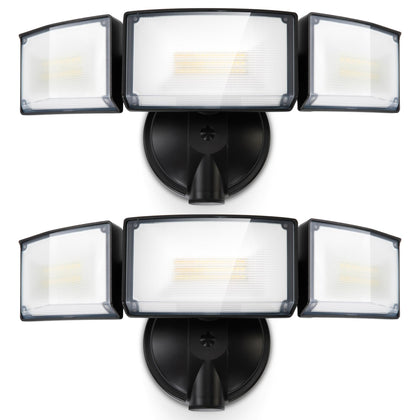 75W 8000 Lumen Floods Light Outdoor, Switch Controlled LED Security Lights with 3 Adjustable Heads, 5000K Daylight