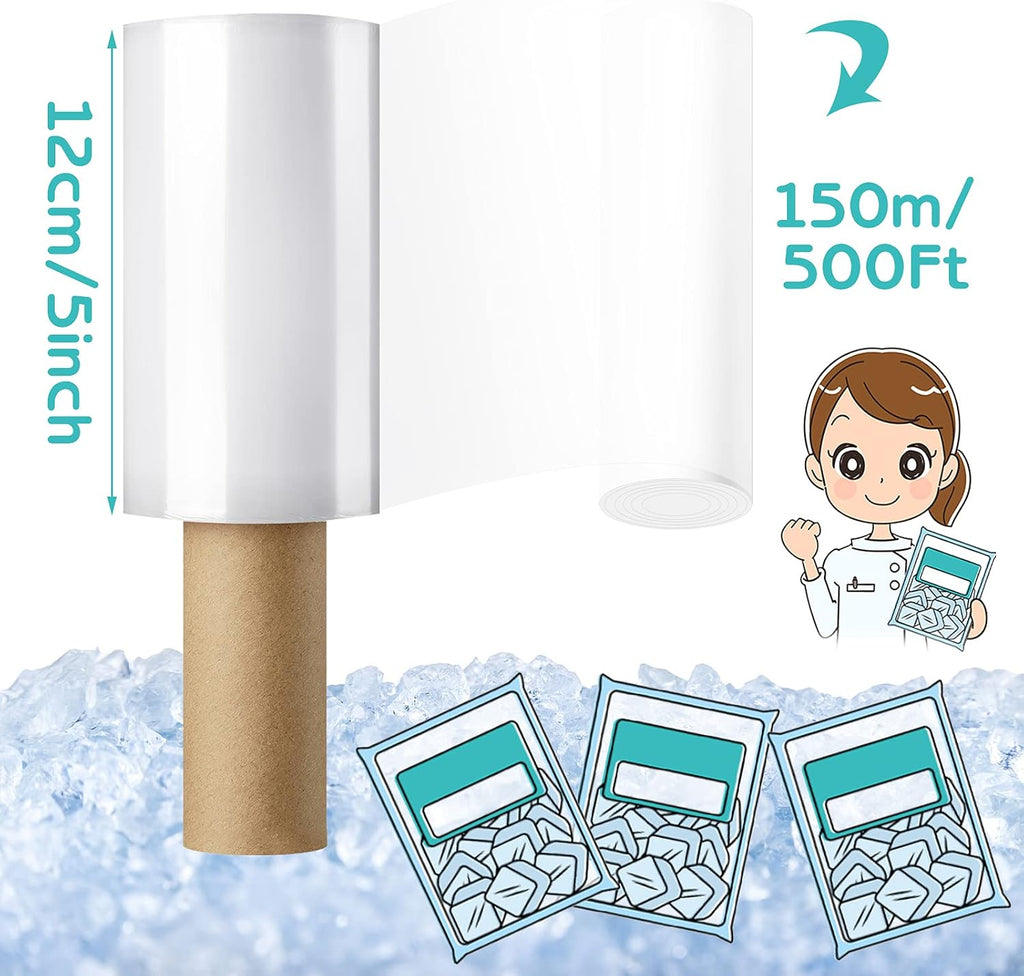 5" x 500ft Clear Stretch Wrap Film with Handle for Tattoo