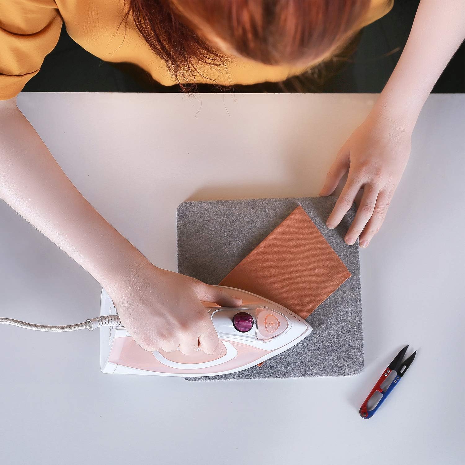 Wool Pressing Mat - 9" x 9" Quilting Ironing Pad - 100% New Zealand Felted Wool Iron Board for Quilters, Great for