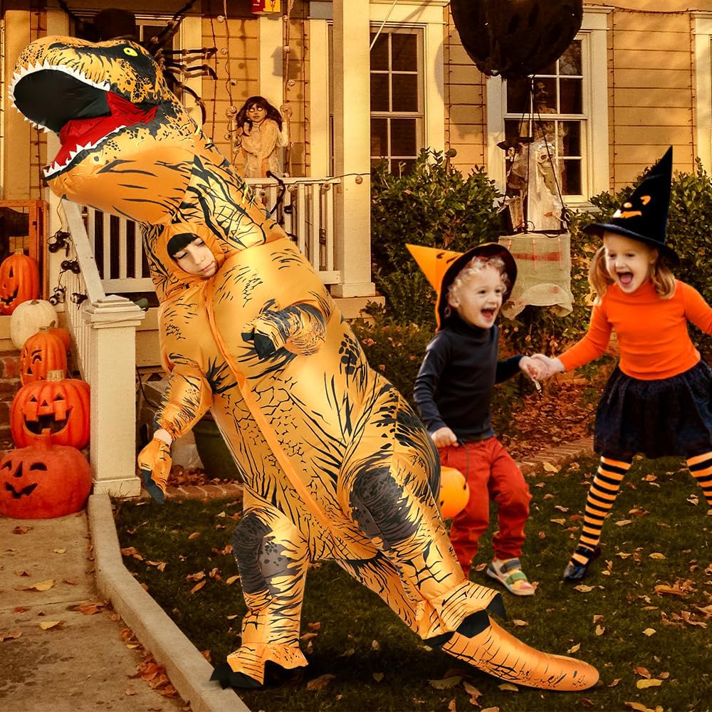 Inflatable Dinosaur Costume Kids Dinosaur Suit Blow up Full Body Dino Costume Boys Girls for Halloween Cosplay Party