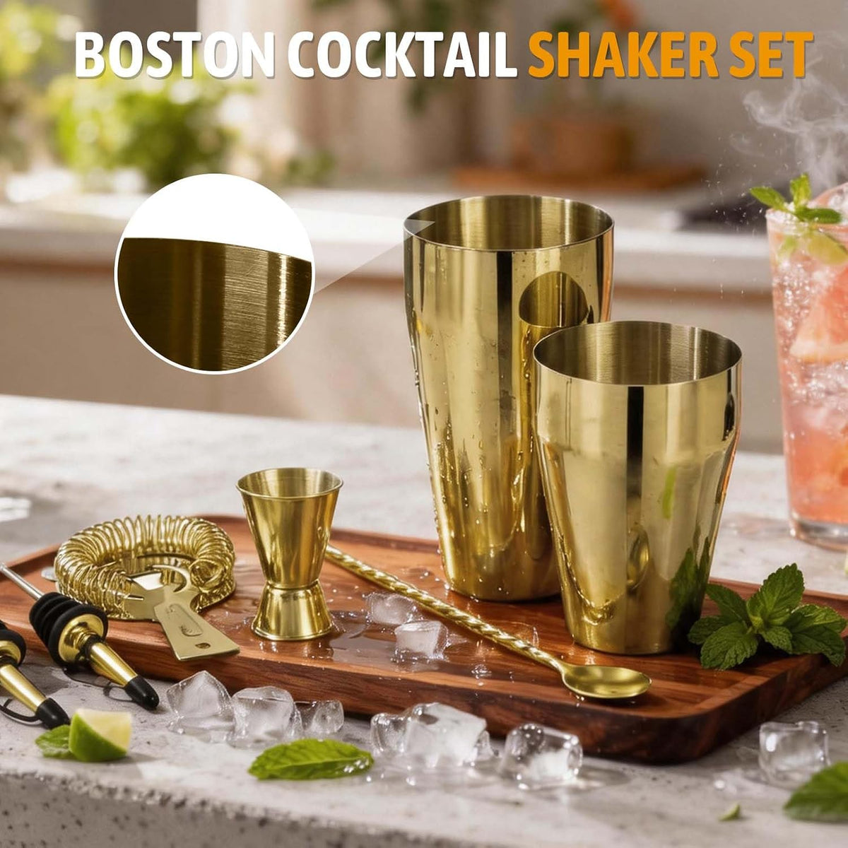 Cocktail Shaker Set, Boston Shakers, Bartending Drink Shaker Kit
