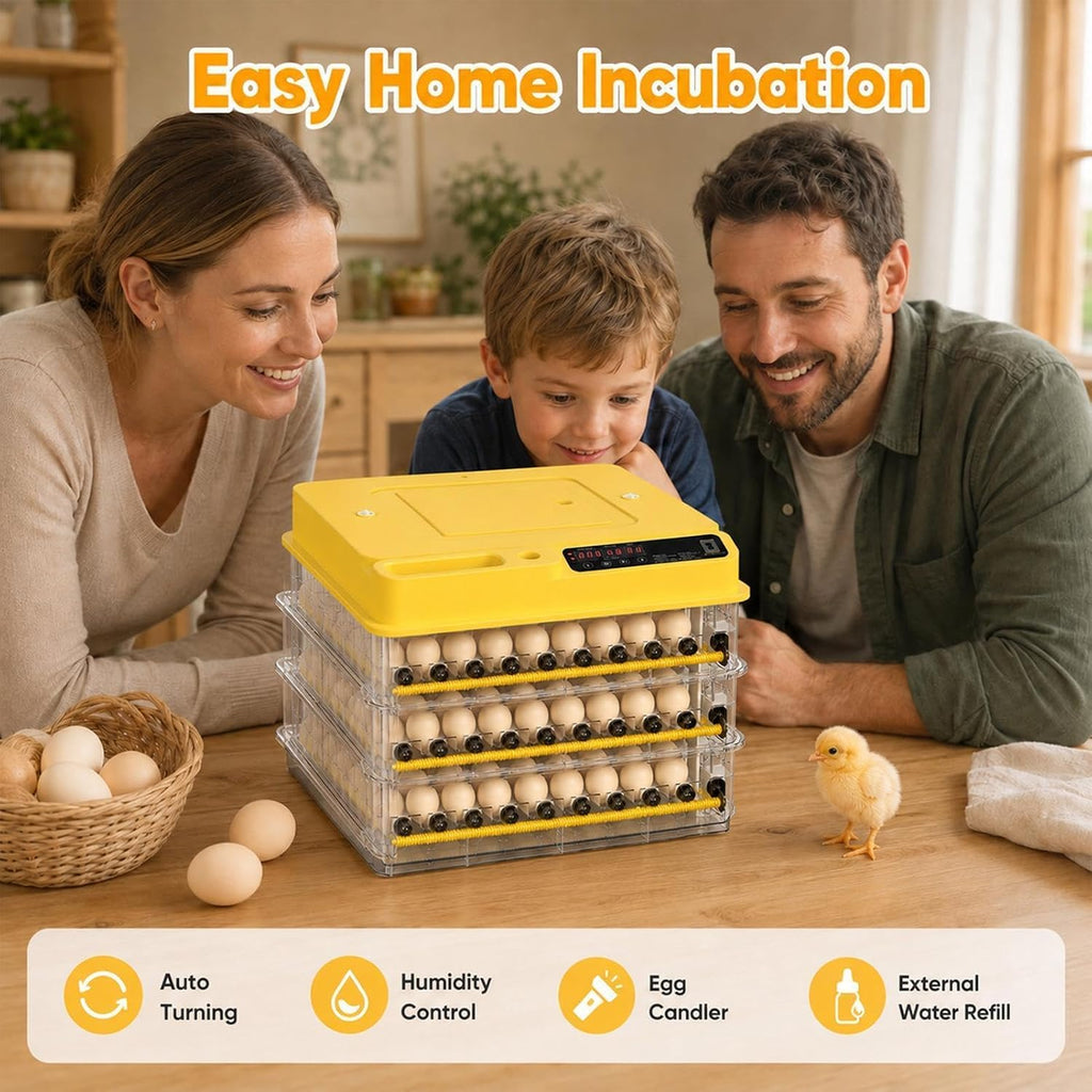 216 Egg Incubator for Hatching Eggs with Auto Turner, Temp Control, Candler