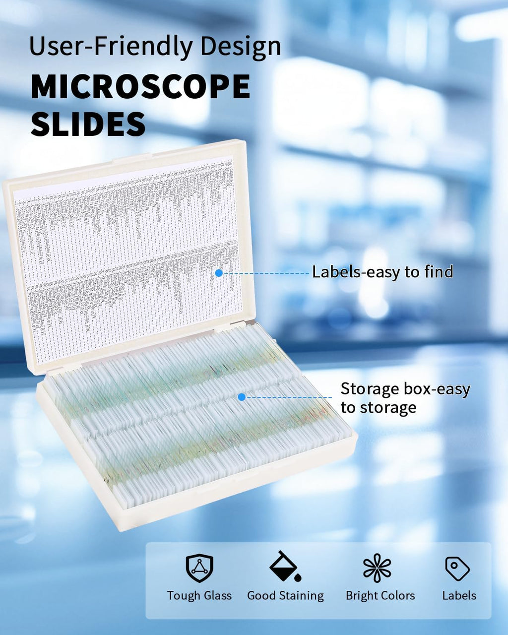 120-Pcs Microscope Slides with Specimens,Plant, Animal, Algae,etc,Educational Microscope Slides and Covers for Young