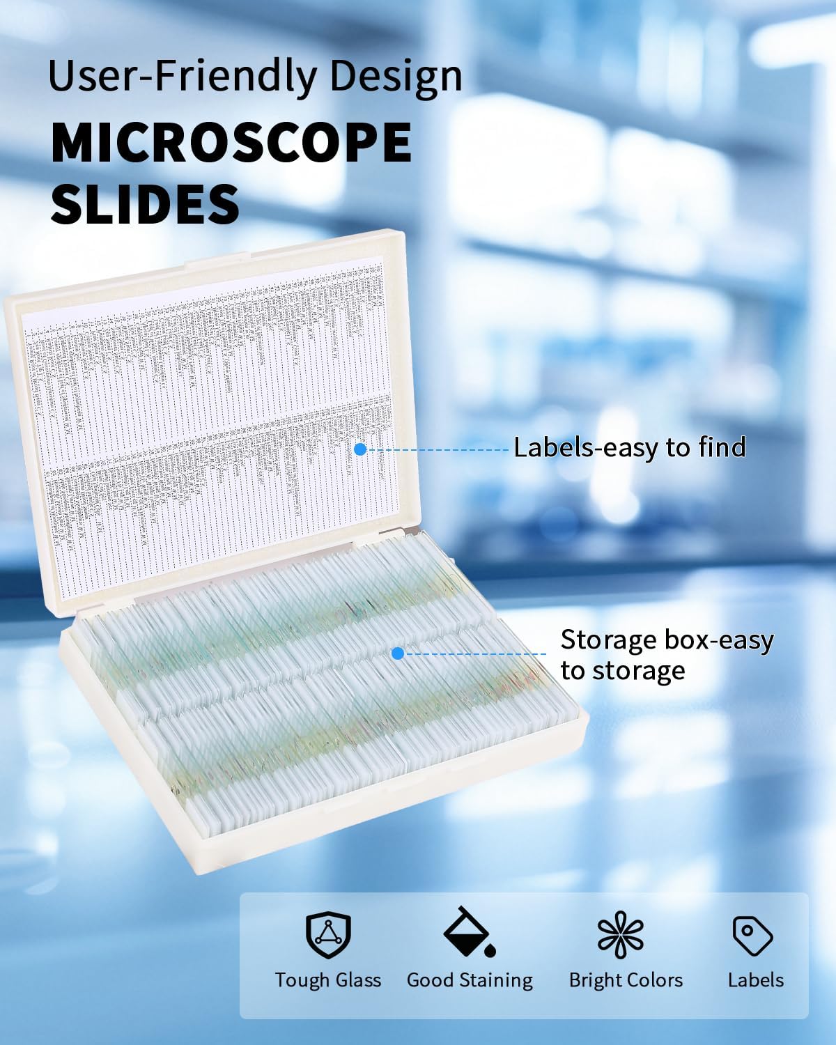120-Pcs Microscope Slides with Specimens,Plant, Animal, Algae,etc,Educational Microscope Slides and Covers for Young