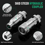 Racewill 1/2" Flat Face ISO 16028 Hydraulic Coupler, 5/8" (#10) ORFS Thread