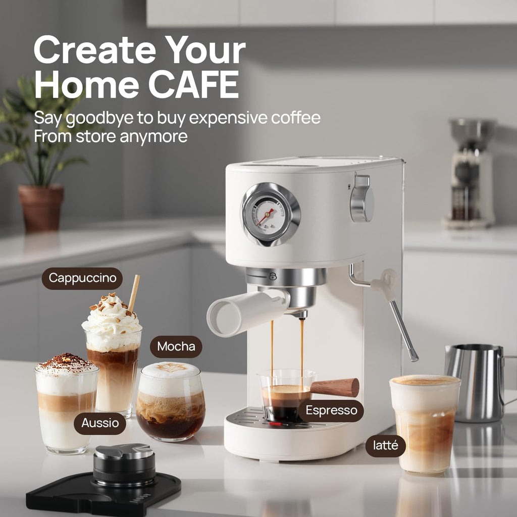 Espresso Machine 20 Bar, Espresso Maker with Milk Frother Steam Wand, Professional Espresso Coffee Machine for Home