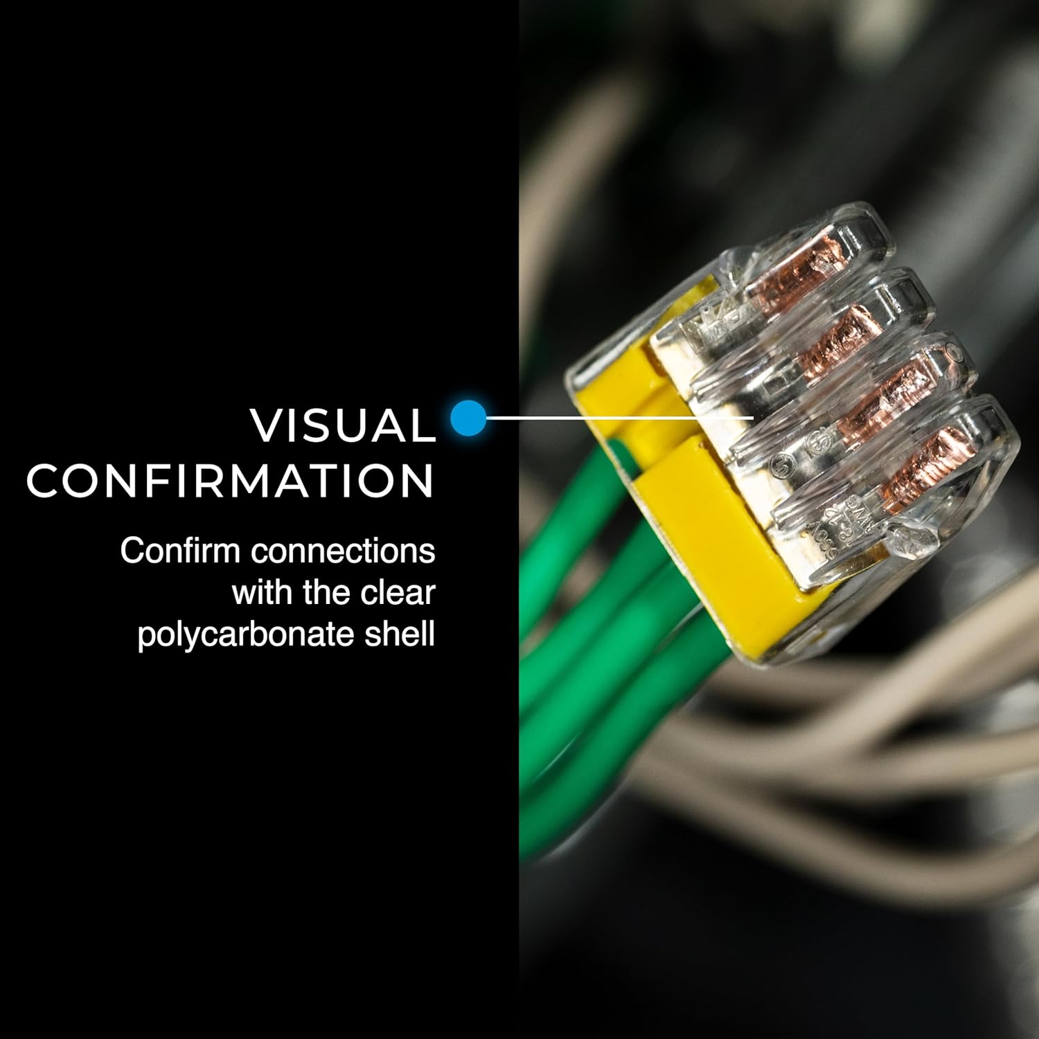 Ideal Electrical in-Sure Push-in Wire Connector, 4-Port (30-1034P), Bag of 100-Color Coded No-Twist Connectors for