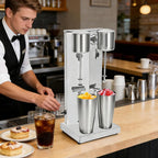Electric Milkshake Maker Machine, 360W 110V Stainless Steel Milk Mixer Blender, Double Head Malt Blender, Drink Mixer