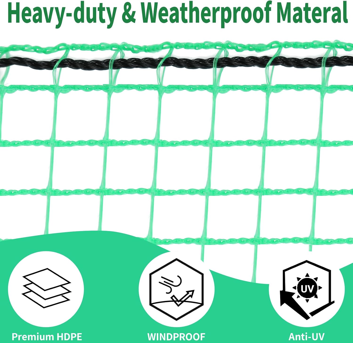 4x100ft Deer Fence Netting, Temporary Fence for Garden, Plastic Mesh Fence