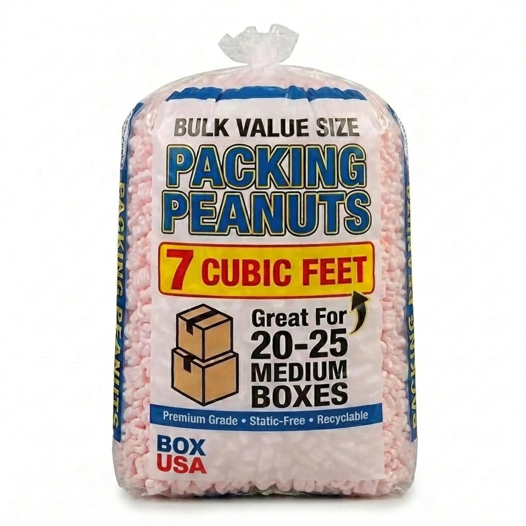 Shipping & Packing Peanuts Pink, 7 Cubic Feet - Loose Fill Packaging Peanuts for Packing, Moving and Storage