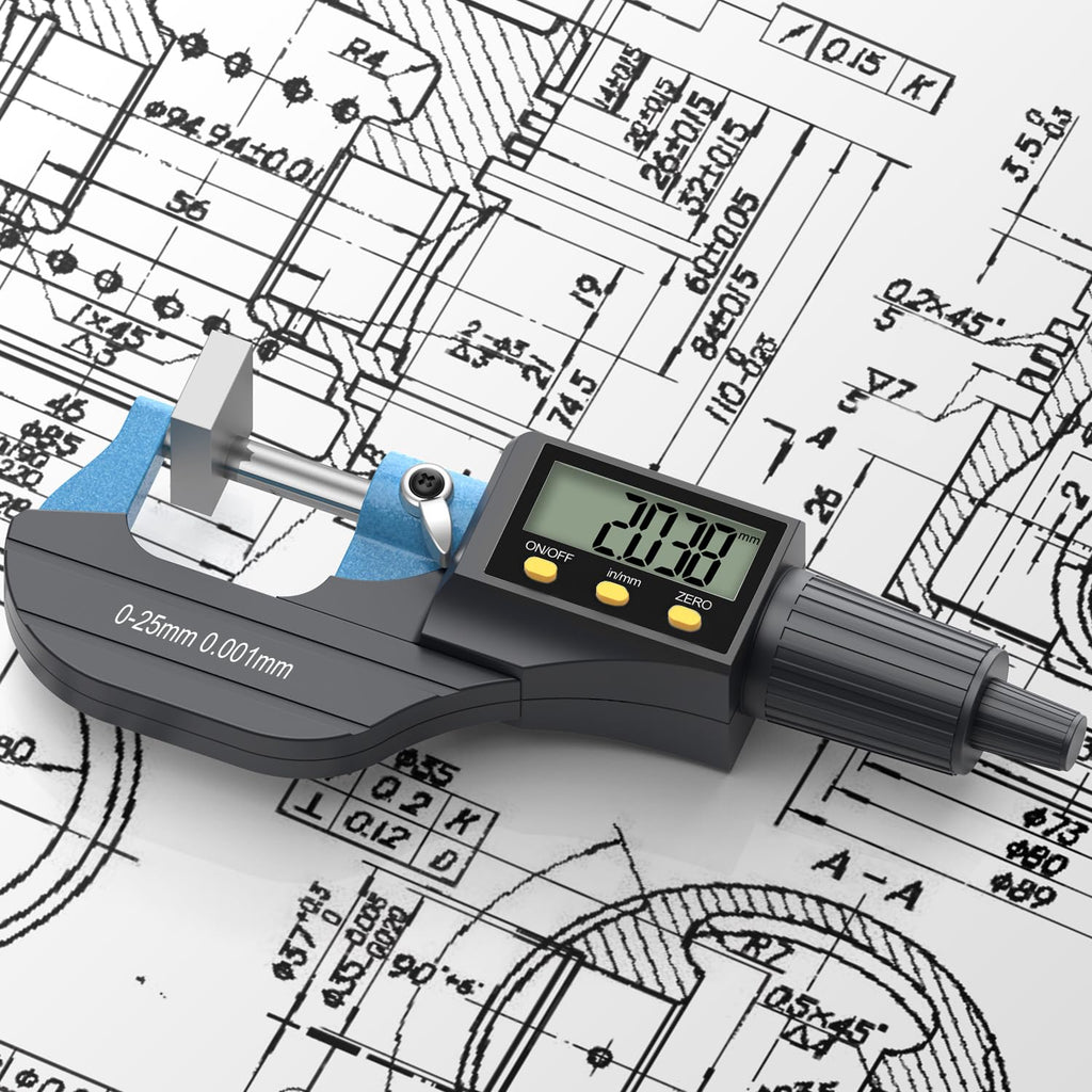HDLNKAK Digital Outside Micrometer 0-1”, 0.00005"/0.001mm Precision(Blue)