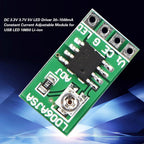 Adjustable Current LED Driver, DC 3.3V 3.7V 5V LED Driver 30-1500mA Constant Current Adjustable Module for LED Li-ion