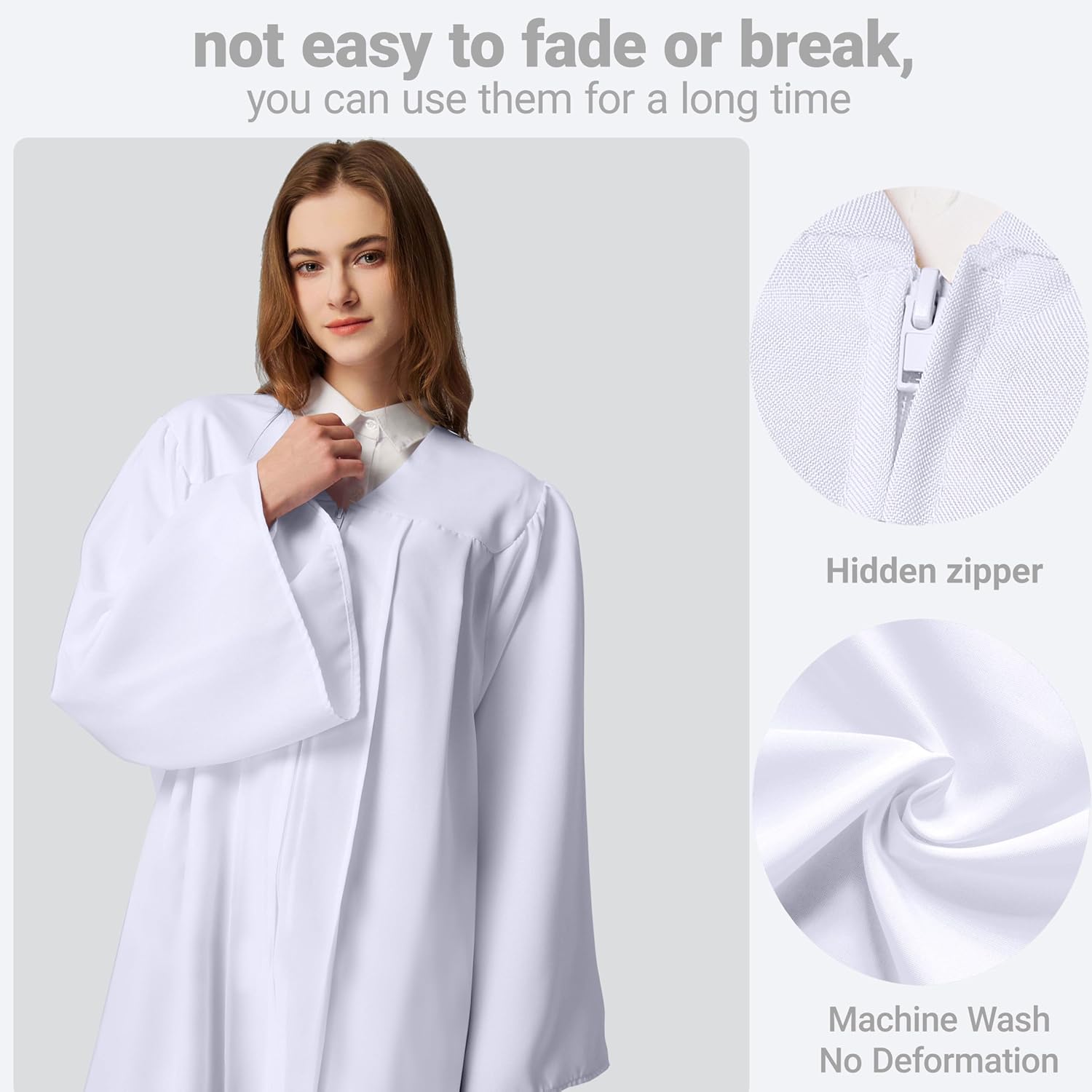 Unisex Matte choir robes for church Baptism Officiant Confirmation Costume,Graduation Gown Pastor &judges robe