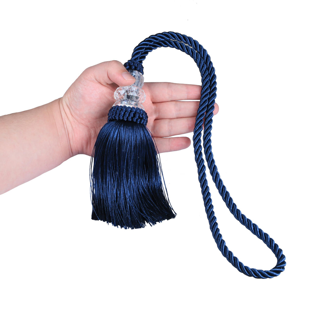 4 Pack Curtain Tiebacks with Tassel, Navy
