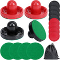 Air Hockey Paddles and Pucks, Air Hockey Pushers with Nylon Storage Bag, Goal Handles Paddles Replacement Accessories
