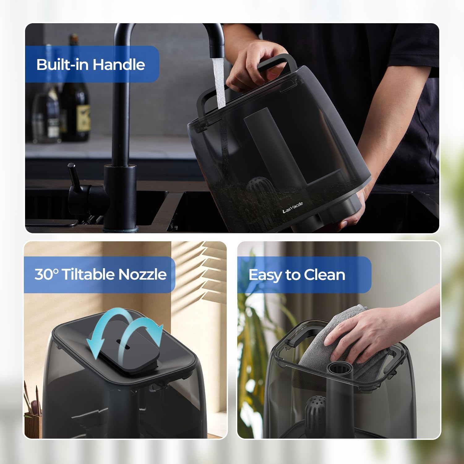 Top Fill Humidifiers for Bedroom, 4.0L Tank Cool Mist Humidifiers for Large Room, 30H Runtime, 28dB Quiet Ultrasonic