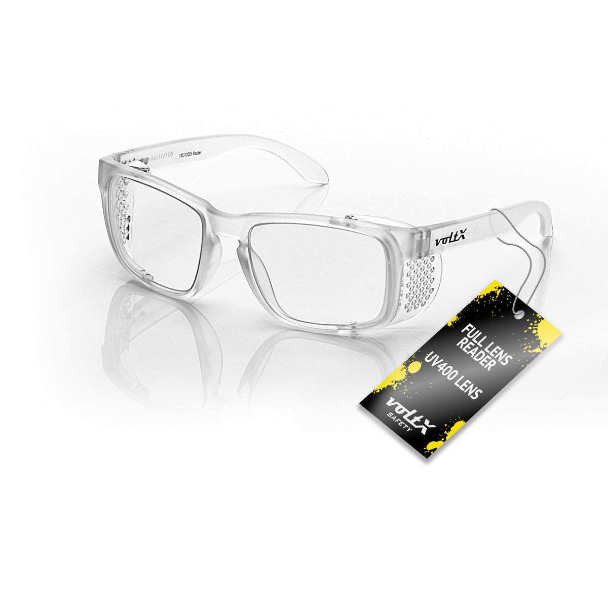 CRYSTAL Clear Full Lens Reading Safety Glasses +2.0 Dioptre