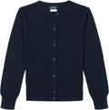 Girls' School Uniform Basic Cardigan Sweater, Long Sleeve, Button Up with Ribbed Cuffs