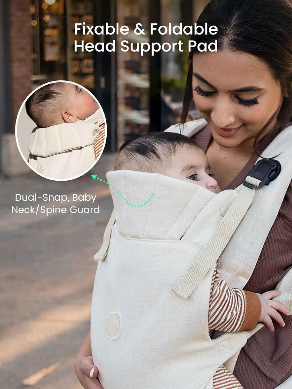 Baby Carrier, One-Click Release Clasp for Easy to Wear, Cozy Wraps Carrier Newborn to Toddler with Head