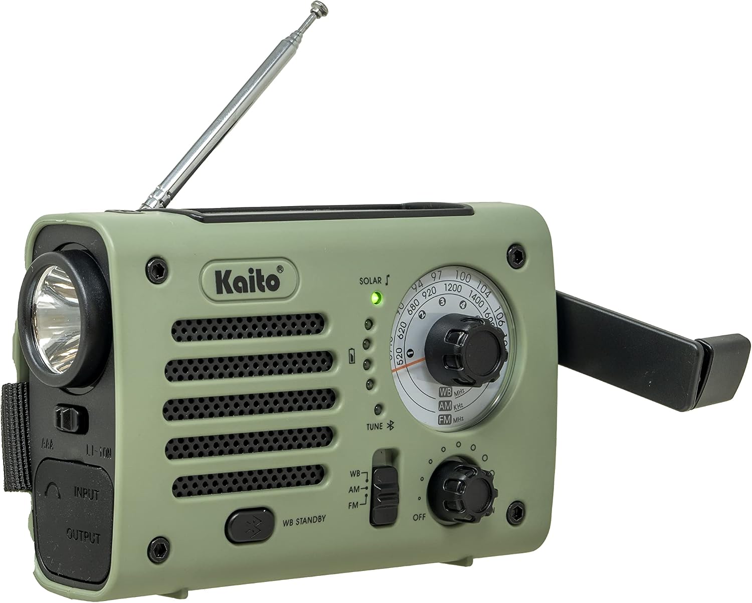 KA380 Emergency Radio & Portable Bluetooth Speaker – AM/FM NOAA Weather Radio Rechargeable with Solar Panel and Hand