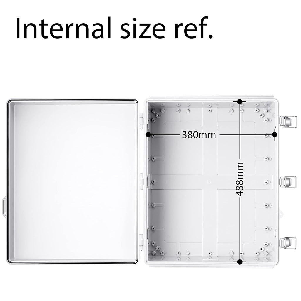 Gratury Junction Box, IP67 Waterproof Plastic Enclosure for Electrical Project, Hinged Grey Cover, Includes Mounting Plate and Wall Bracket