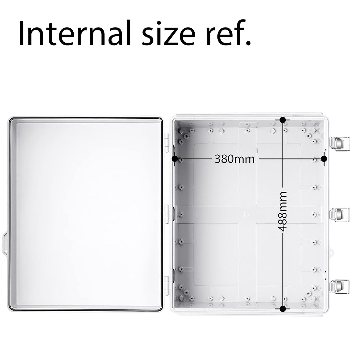 Gratury Junction Box, IP67 Waterproof Plastic Enclosure for Electrical Project, Hinged Grey Cover, Includes Mounting Plate and Wall Bracket