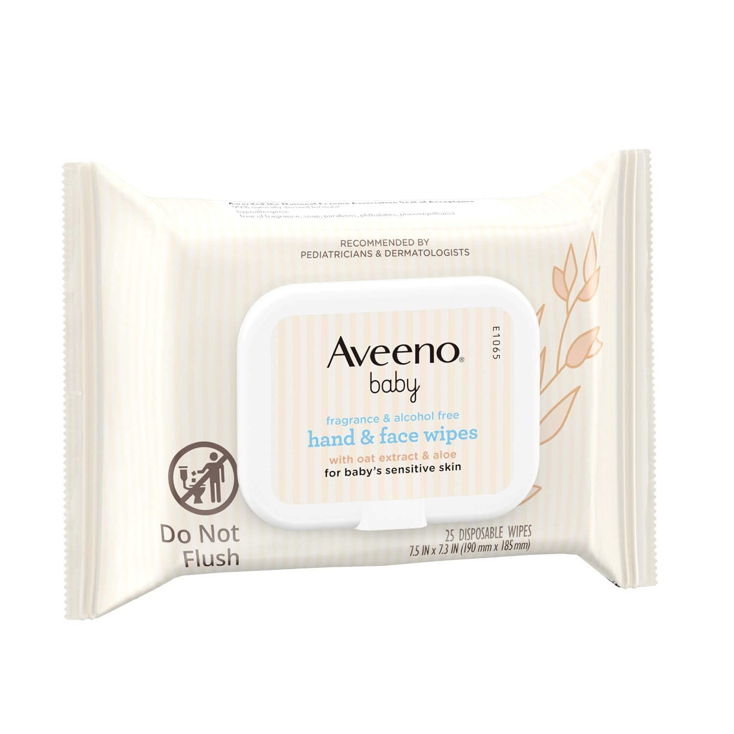 Fragrance-Free Hand & Face Wipes with Oat Extract & Aloe, Cleansing & Moisturizing Baby Wipes for Sensitive Skin