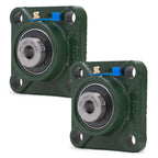 XIKE 2 Pcs UCF201 Bore 12 mm Pillow Block Square Flange Mounted Ball Bearings.